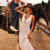 Crochet V Neck Maxi Dress - Ivory