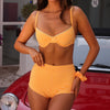 Decorative Ditzy Underwire Bikini Top - Orange Cream