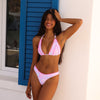 Decorative Panel Halter Bikini Top - Lilac Love