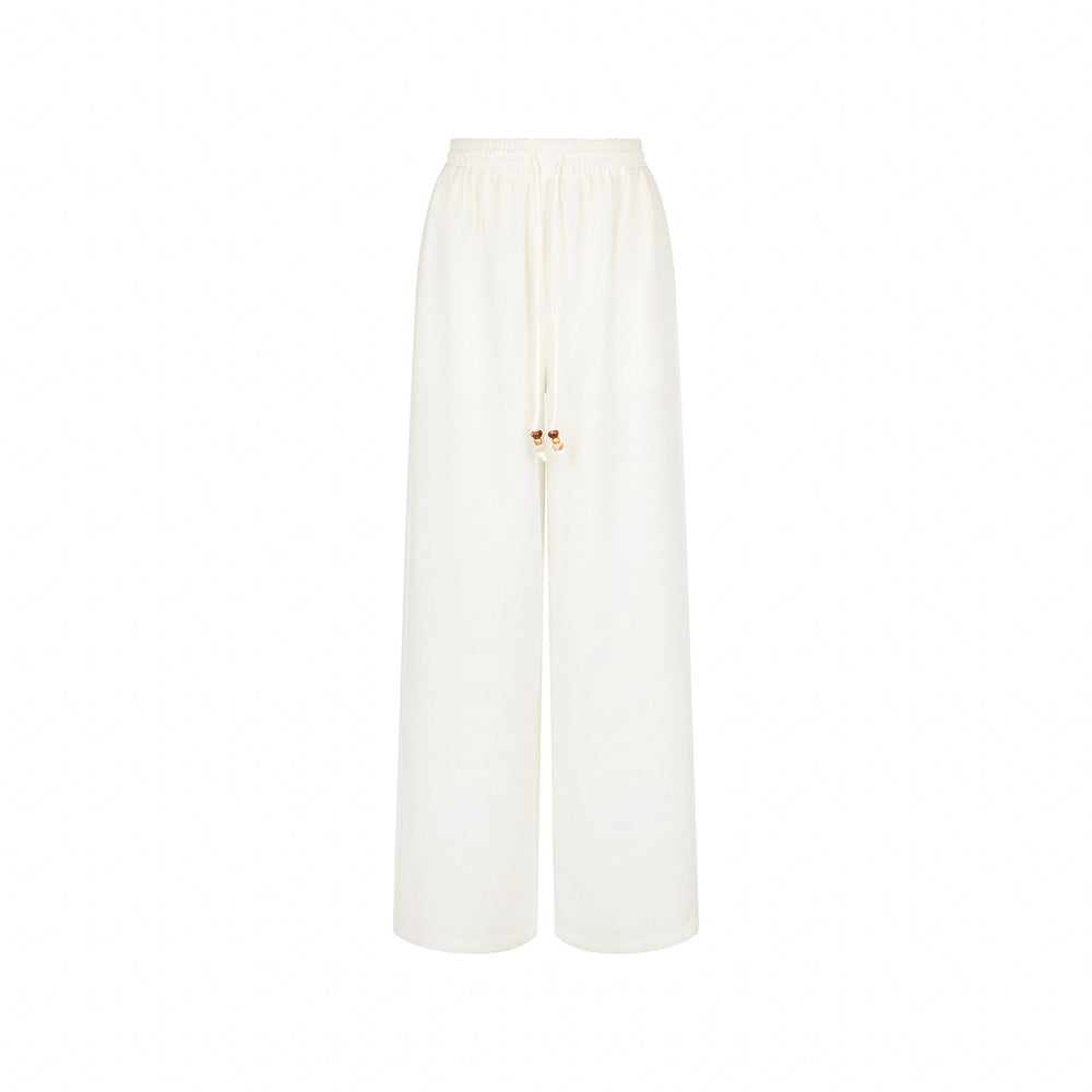 Drawstring Summer Pants - Whipped White