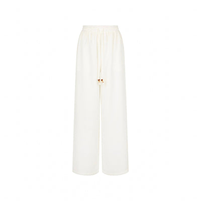 Drawstring Summer Pants - Whipped White