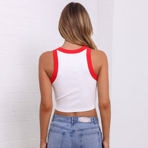 Embroidered Bind Crop Tank - Fastlane Fling