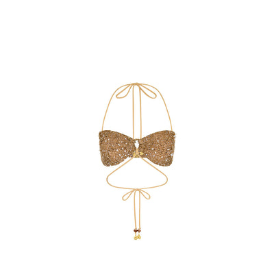 Strappy Ring Tie Crop Top - Espresso Spritz