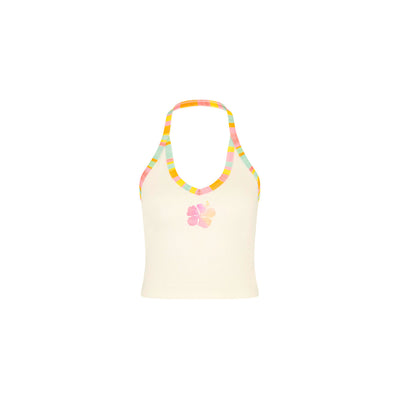 Printed Dip Halter Tank - Summer Sundae
