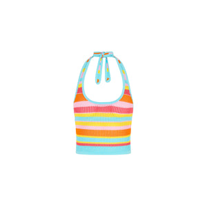 Knit Halter Tie Top - Sunset Strip