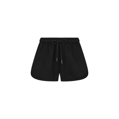 Embroidered Track Shorts - Twilight Black