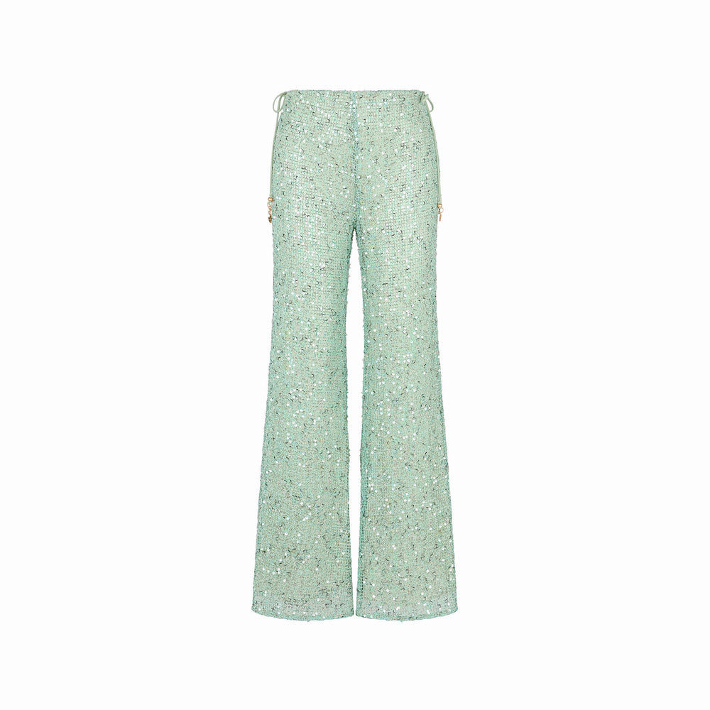 Flare Tie Side Pants - Sea Spritz