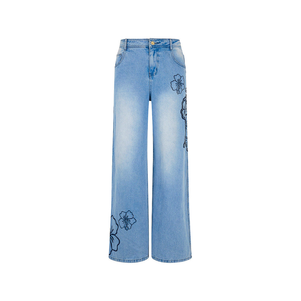 Embroidered Straight Leg Jean - Sun Drunk