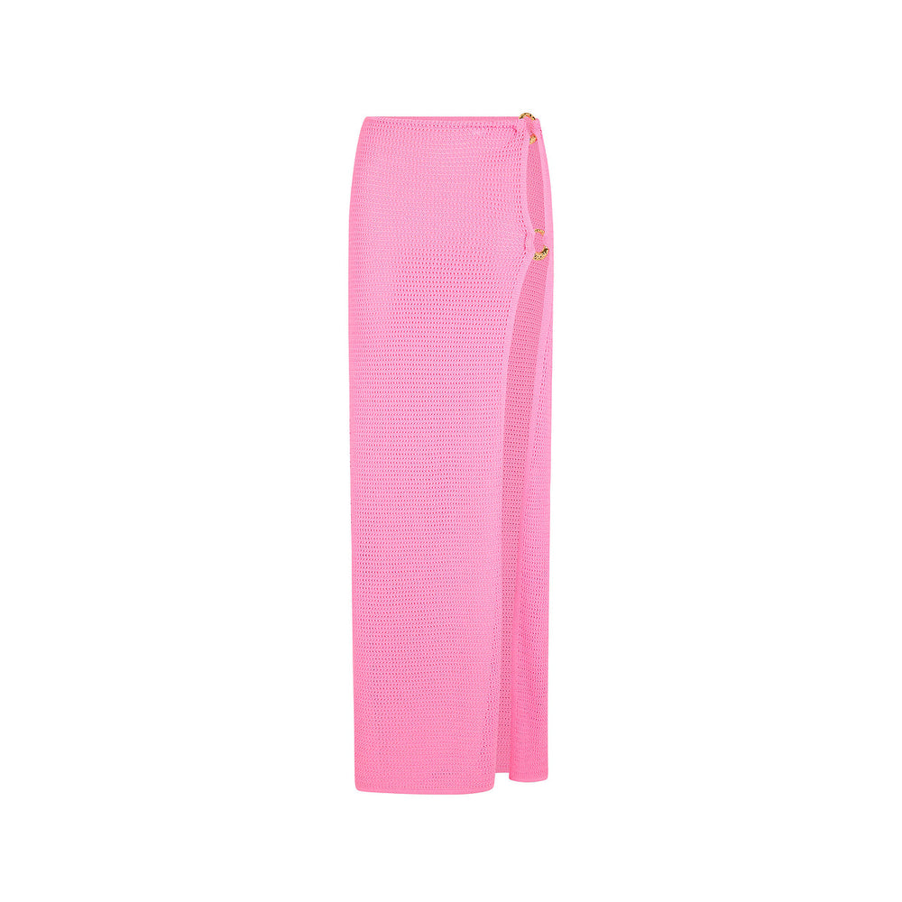 Ring Side Split Maxi Skirt - Bubblegum