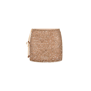 Double Tie Mini Skirt - Espresso Spritz
