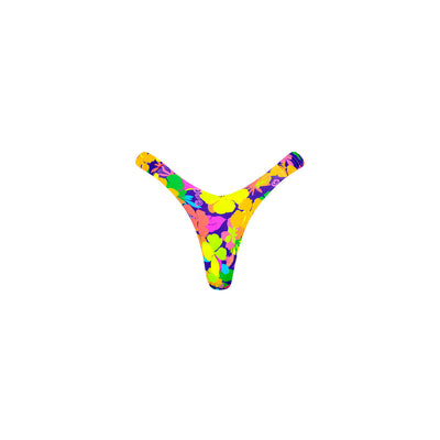 Retro Y Thong Bikini Bottom - Neon Sunset