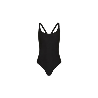 Cross Back Cheeky One Piece - Twilight Black