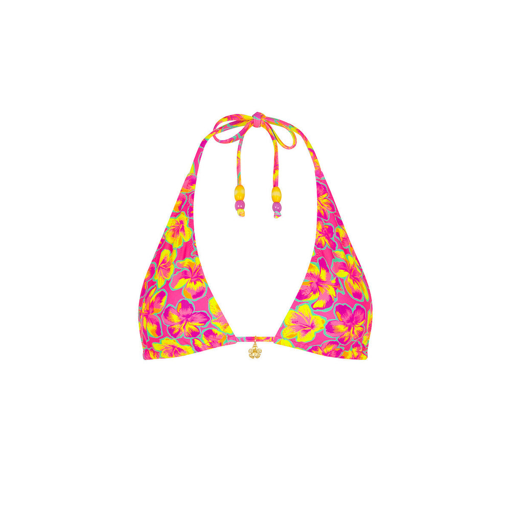 Classic Tie Halter Bikini Top - Sun Pop
