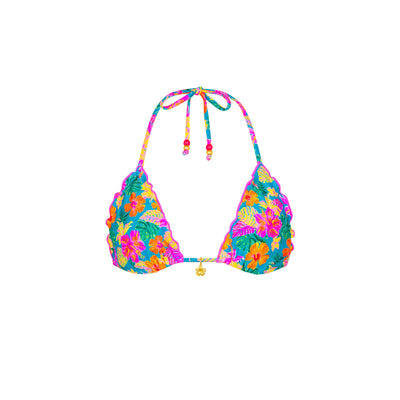 Lettuce Edge Bralette Bikini Top - Paradise Pop