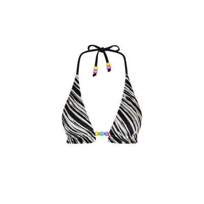 Frill Halter Bralette Bikini Top - Wild Honey