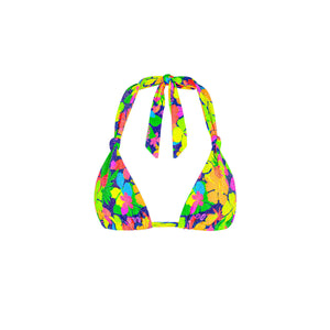 Soft Knot Halter Bikini Top - Neon Sunset