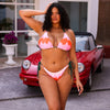 Full Coverage Tie Bikini Bottom - Strawberry Vanilla