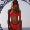 Halter Bralette Bikini Top - Cherry Cola