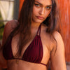 Halter Bralette Bikini Top - Sangria