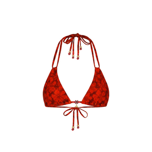 Halter Bralette Bikini Top - Sassy Sangria
