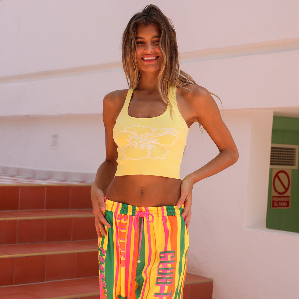 Knit Halter Tank Top - Sunny Honey