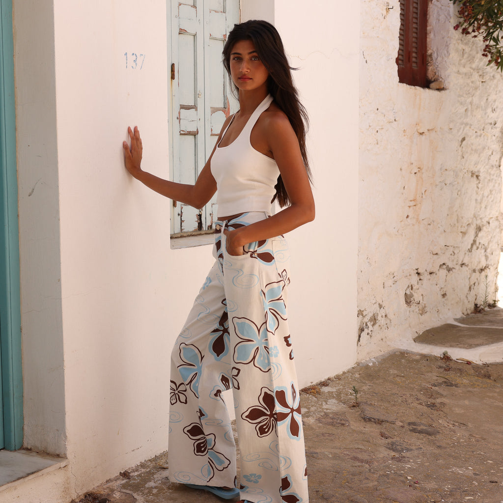 Straight Leg Printed Jean - Coco Lush