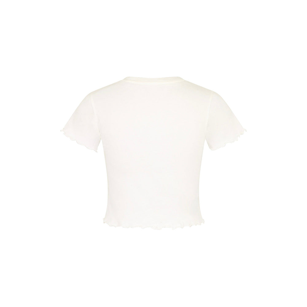 Lettuce Cropped Mini Tee - Whipped White