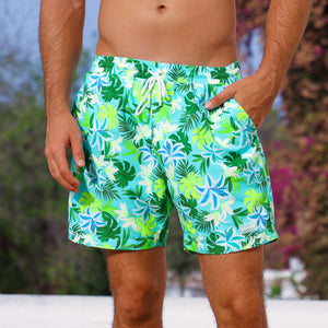 Men's Swim Trunks - Neon Splice