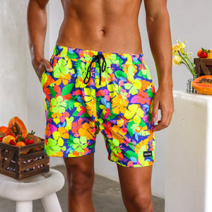 Men's Swim Trunks - Neon Sunset