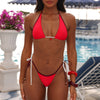 Micro Thong Tie Side Bikini Bottom - Cherry Cola