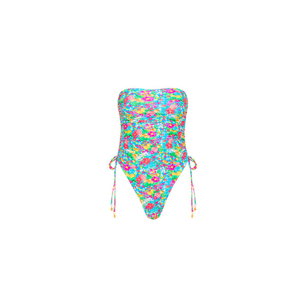 Ruched Bandeau One Piece - Mermaid Garden