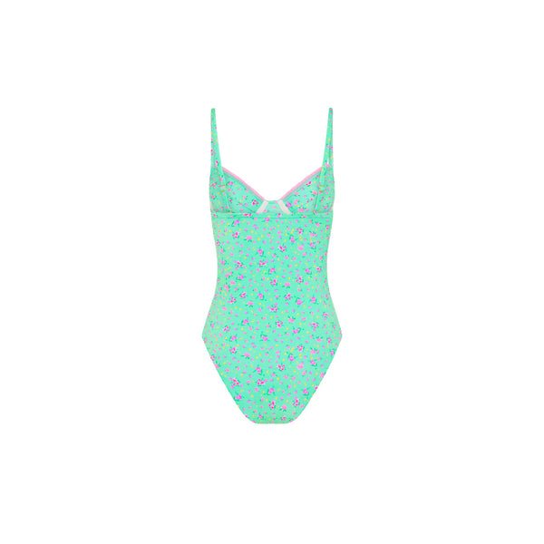 Decorative Underwire Cheeky One Piece - Mint Macaron