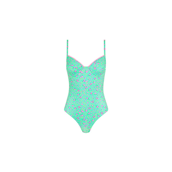Decorative Underwire Cheeky One Piece - Mint Macaron