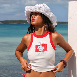 Straw Crochet Bucket Hat - Whipped White