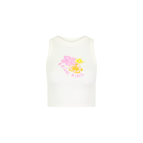 Bind Crop Tank Top - Hibiscus Sun