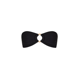 Strapless Bandeau Bikini Top - Pitch Black