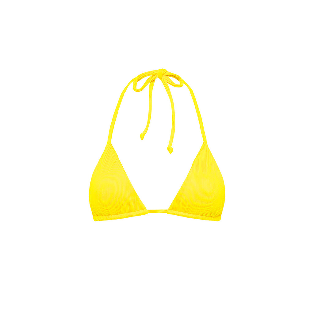 Slide Triangle Bikini Top - Sunshine Yellow Ribbed