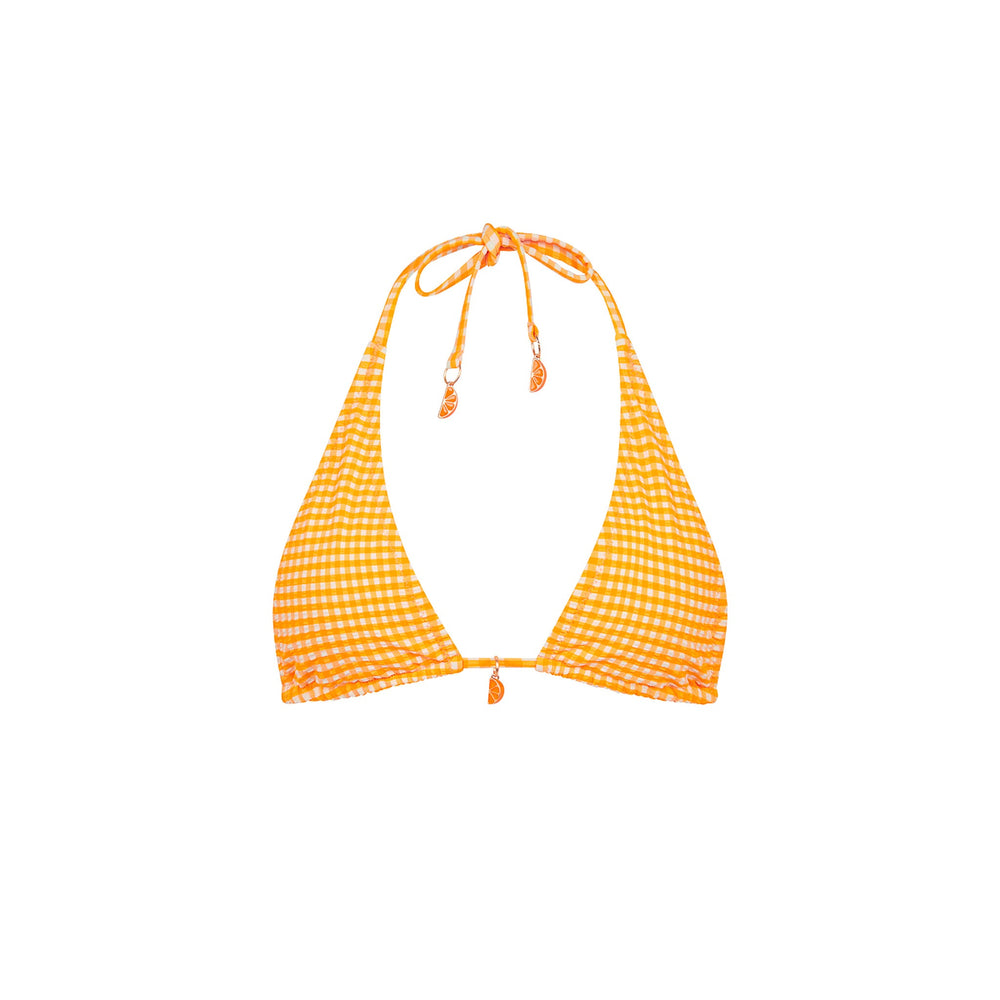 Classic Tie Halter Bikini Top - Orange Cream
