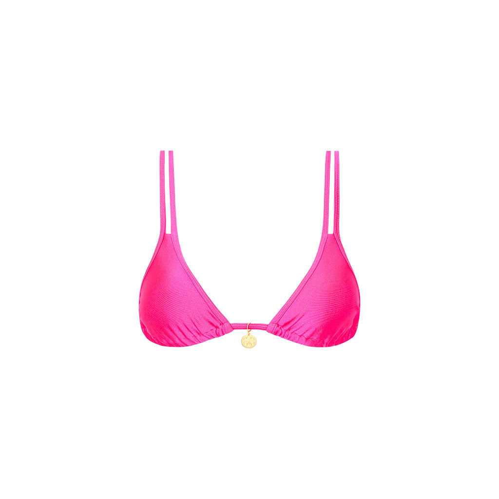 Twin Strap Bralette Bikini Top - Posh Pink