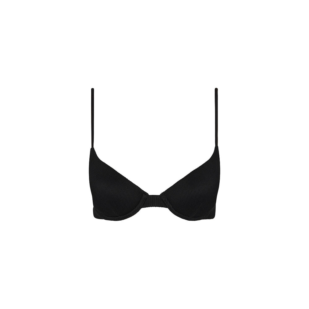 Push Up Slim Underwire Bikini Top - Pitch Black