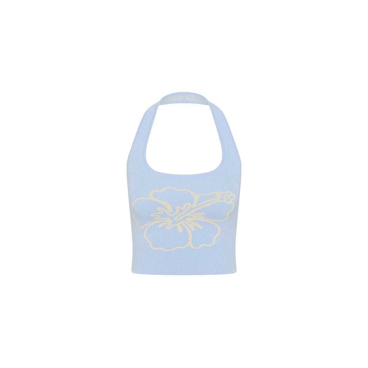 Knit Halter Tank Top - Floral Fizz