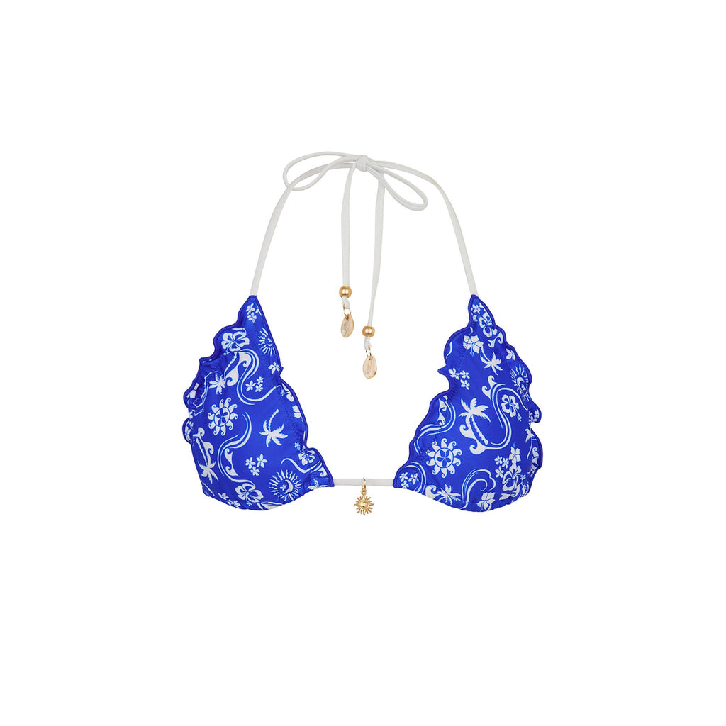 Lettuce Edge Bralette Bikini Top - Surfside