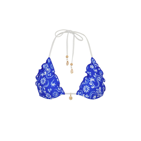 Lettuce Edge Bralette Bikini Top - Surfside