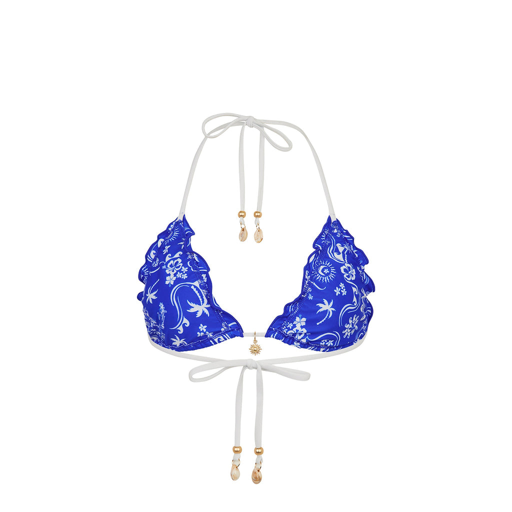Lettuce Edge Bralette Bikini Top - Surfside