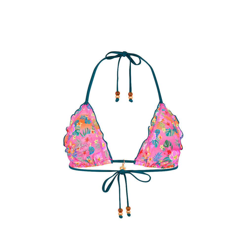 Lettuce Edge Bralette Bikini Top - Summer Glow