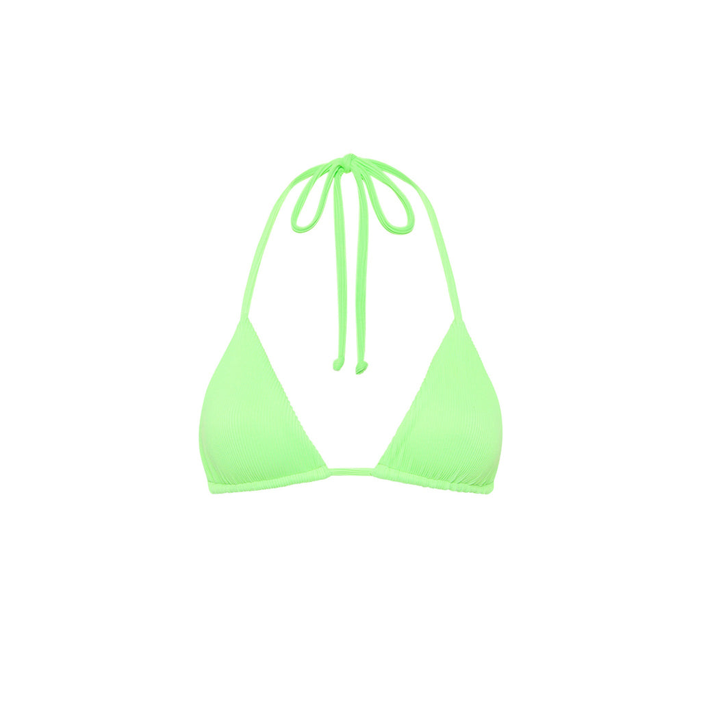 Slide Triangle Bikini Top - Luau Lime Ribbed
