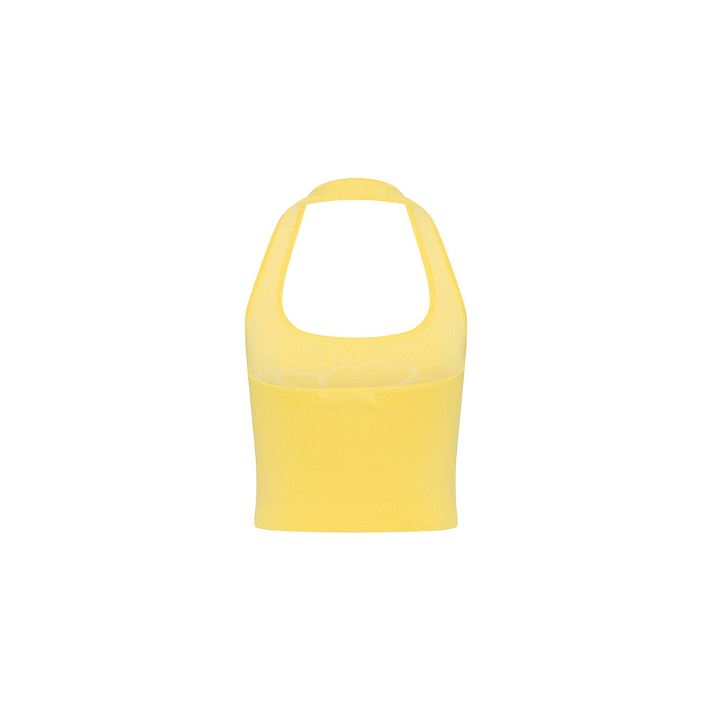 Knit Halter Tank Top - Sunny Honey