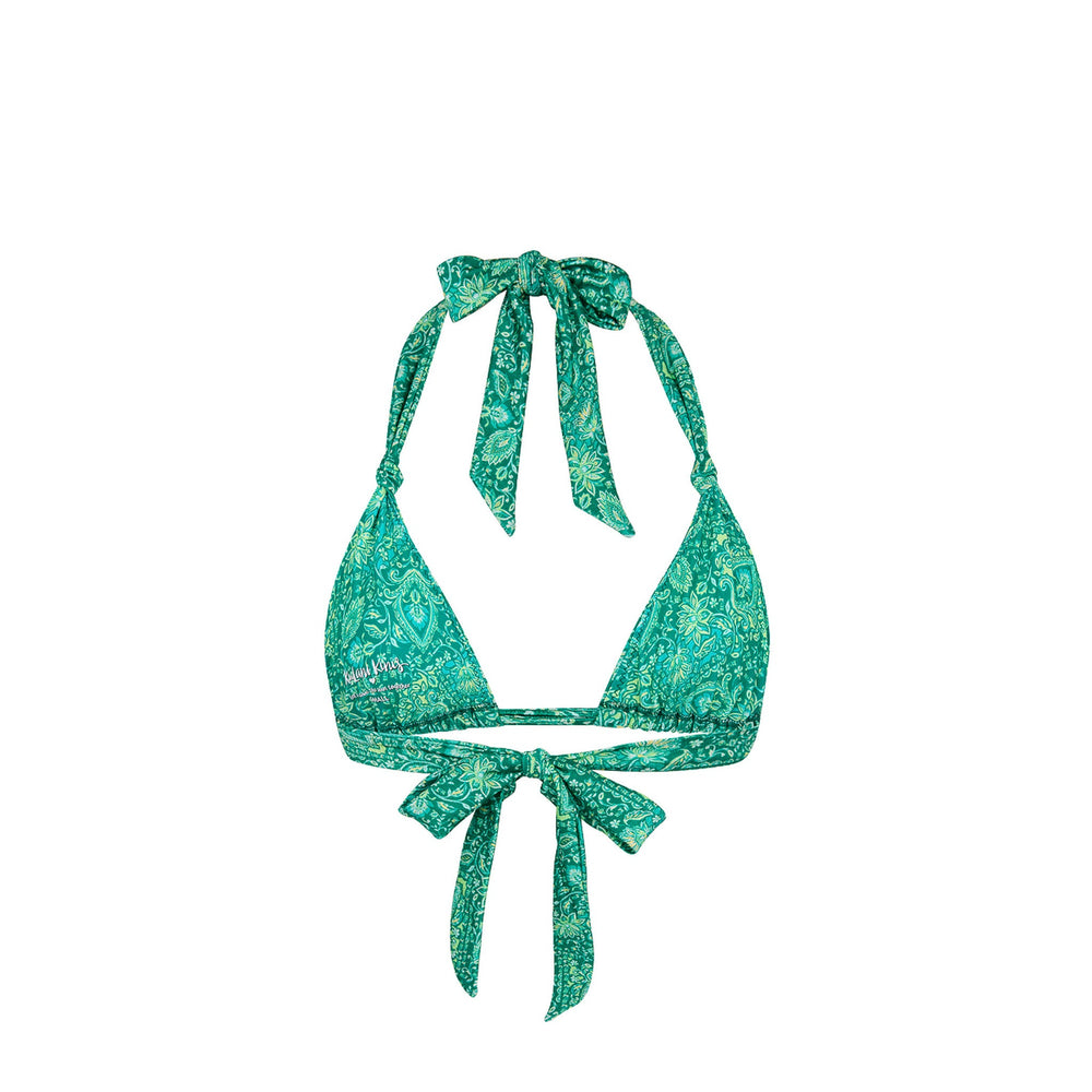Soft Knot Halter Bikini Top - Emerald Aura