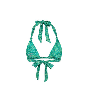 Soft Knot Halter Bikini Top - Emerald Aura
