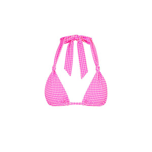 Soft Knot Halter Bikini Top - Pink Diva